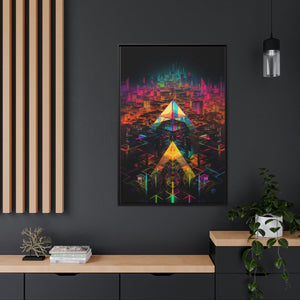 "Neon Pyramid City" Matte Canvas